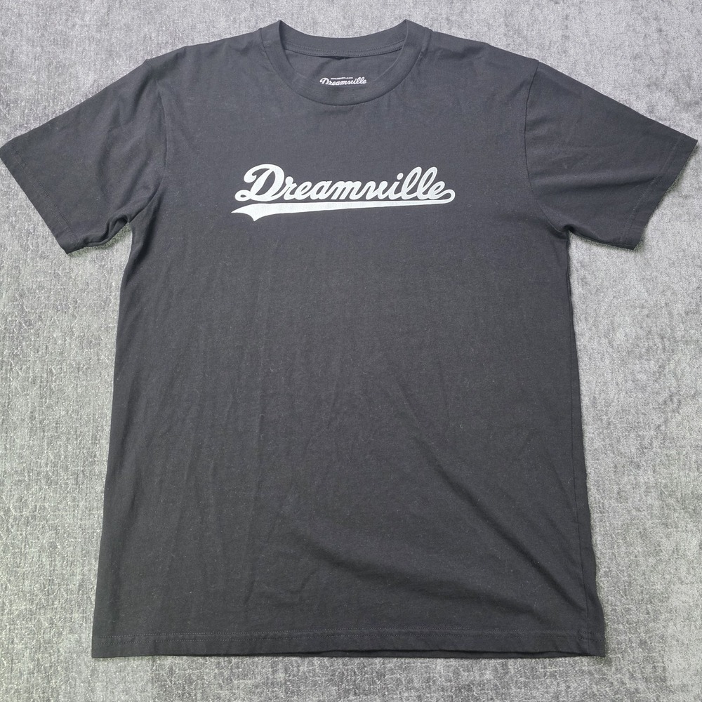 Dreamville Mens Medium Black Script Logo Graphic Tee T-Shirt Hip Hop Rap M